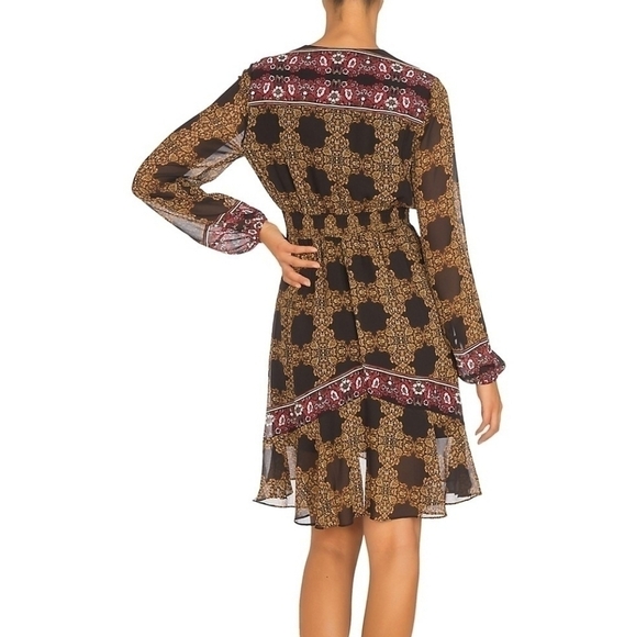 Guess Olena Medallion Print A-Line Smocked Chiffon Midi Dress Glam Mobwife - Picture 4 of 13